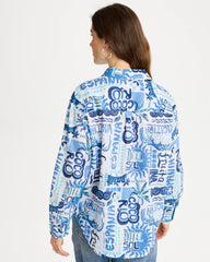 Cotton Voile Collared Beach Shirt Bondi Blue - Chico's