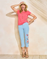 Girlfriend Slim Striped Capri Jeans Blue Stripe - Chico's