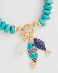 Turquoise Stone Toggle Charm Bracelet Turquoise - Chico's