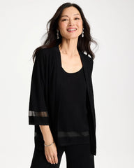 Travelers™ Sheer Stripe Cardigan Travelers Black - Chico's
