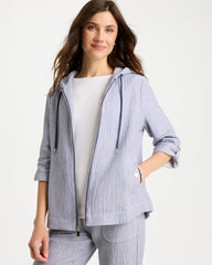 Zenergy® Striped Gauze Jacket Blue - Chico's