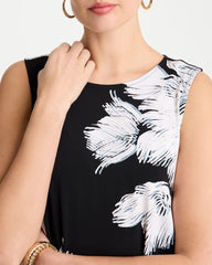Travelers™ Knit Abstract Floral Swing Tank Black - Chico's