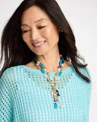 Convertible Turquoise Fish Charm Necklace Blue Multi - Chico's