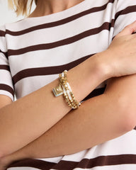Set of 3 Pearl Treasure Stretch Bracelets Gold - Chico's