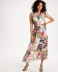 Crinkle Chiffon Animal Print Dress Black - Chico's