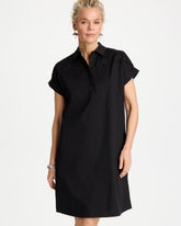 Popover Embroidered Poplin Dress Black - Chico's