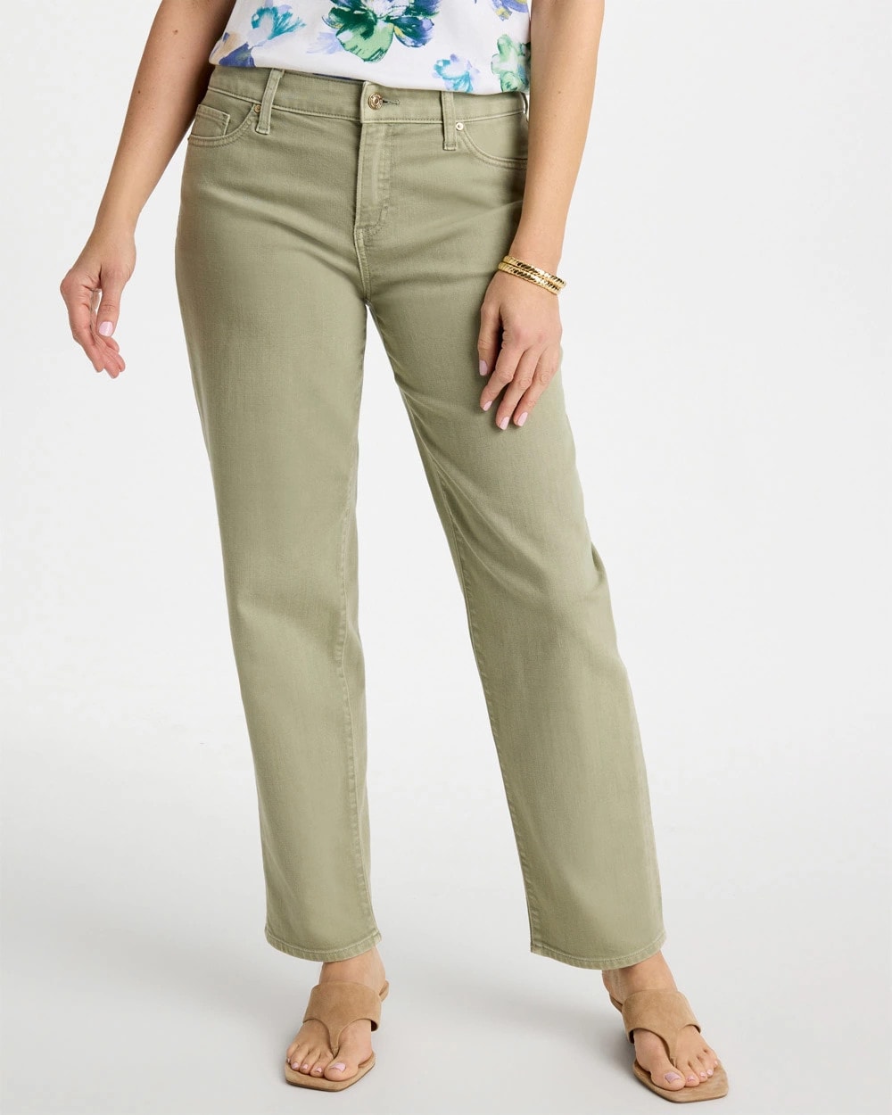Boyfriend Relaxed Crop Jeans Seagrass Green - Chico's