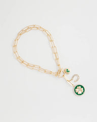 Lucky Charm Twice As Nice Necklace Green - Chico's