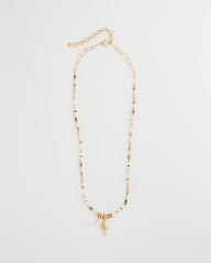 Coral Jade Stone Charm Necklace Neutral - Chico's