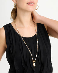 Coral Jade Stone Charm Necklace Neutral - Chico's