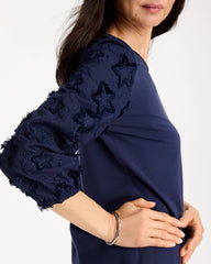 Star Cutout 3/4 Sleeved Tee Passport Blue - Chico's