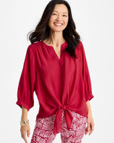 Tie-Front Top Cherry Lush - Chico's