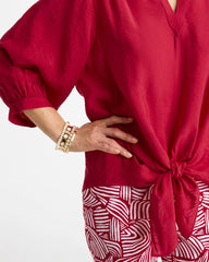Tie-Front Top Cherry Lush - Chico's