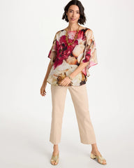 Boatneck Printed Poncho Ecru - Chico's
