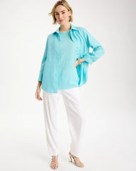 Linen Dolman Tee Bondi Blue - Chico's