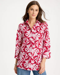 No Iron™ Stretch Palm Print Shirt Cherry Lush - Chico's