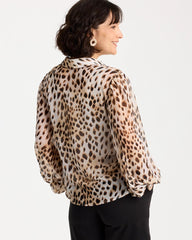 Georgette Animal Print Blouse Black - Chico's