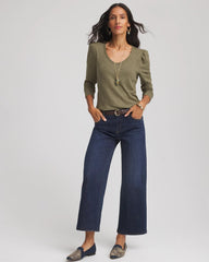 Slub Puff-Sleeve Tee Nettle Leaf - Chico's