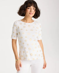 Stamped Pima Elbow Sleeve Tee Alabaster - Chico's