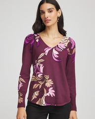 Ella V-Neck Artisanal Pullover Sweater Deep Chianti - Chico's