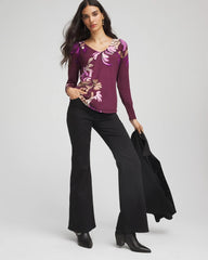 Ella V-Neck Artisanal Pullover Sweater Deep Chianti - Chico's