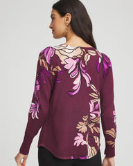 Ella V-Neck Artisanal Pullover Sweater Deep Chianti - Chico's