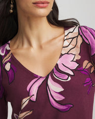 Ella V-Neck Artisanal Pullover Sweater Deep Chianti - Chico's
