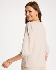 Etched Flora Balloon Top Smokey Taupe - Chico's