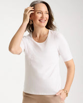 Sequin Embroidered Floral Tee Alabaster - Chico's