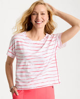 Zenergy® UPF Striped Dolman Tee Calypso Coral - Chico's