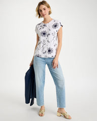 La Playa Refined Button Tee Passport Blue - Chico's