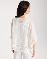 Crochet Lace Hem Poncho Alabaster - Chico's