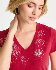 Fireworks Tee Cherry Lush - Chico's