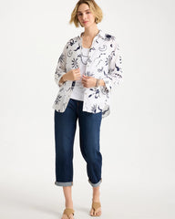 No Iron™ Linen Beach Shirt Passport Blue - Chico's