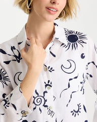 No Iron™ Linen Beach Shirt Passport Blue - Chico's