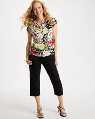 Refined Jersey Slub Button Tee Black - Chico's