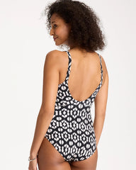 Gottex Mantra Square Neck One Piece Swimsuit Black/White - Chico's