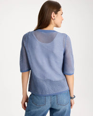 Mesh Lady Jacket Cardigan Blue Haven - Chico's