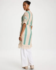 Rainbow Crochet Pointelle Vest Bondi Blue - Chico's