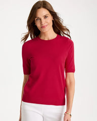 Ella Short-Sleeve Sweater Cherry Lush - Chico's