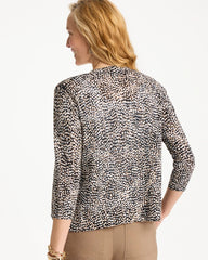 Summer Romance Printed Cardigan Cattail Brown - Chico's