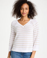 Metallic Striped Pullover Sweater Alabaster - Chico's