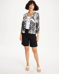 Vacay Leaf Summer Romance Cardigan Black - Chico's
