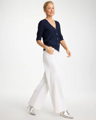 Stitchy Sequin V-Neck Cardigan Passport Blue - Chico's