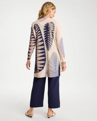 Long Leaf Print Summer Romance Cardigan Ecru - Chico's