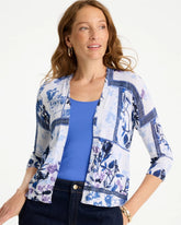 Summer Romance Botanical Cardigan Alabaster - Chico's