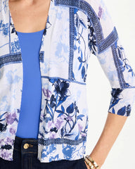 Summer Romance Botanical Cardigan Alabaster - Chico's