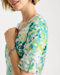 Pima Printed Elbow Sleeve Tee Bondi Blue - Chico's