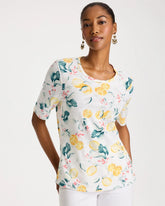 Cotton Slub Printed Tee Limon - Chico's