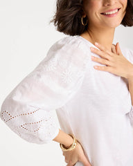 Cotton Eyelet Sleeve Tee Alabaster - Chico's